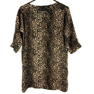 ZARA Tunic Top Size XS Leopard Long Cheetah Animal Print Short Dress